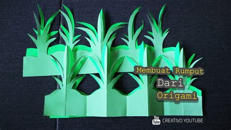 Membuat Dedaunan dan Rumput untuk Taman dengan Kertas Origami